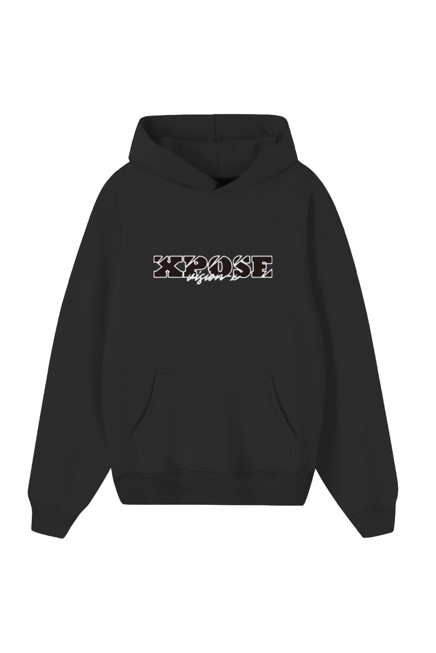 BROKEN LINES HOODIE BLACK